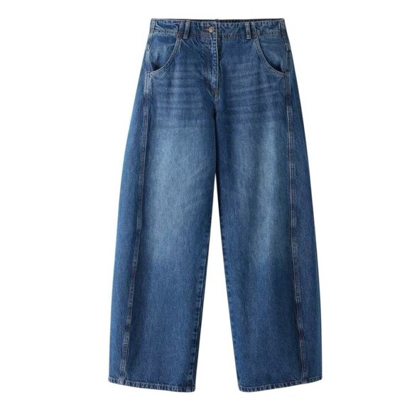 Me+Em Engineered Relaxed Jean Italian Organic Cotton Blue Denim size 4 US NWT